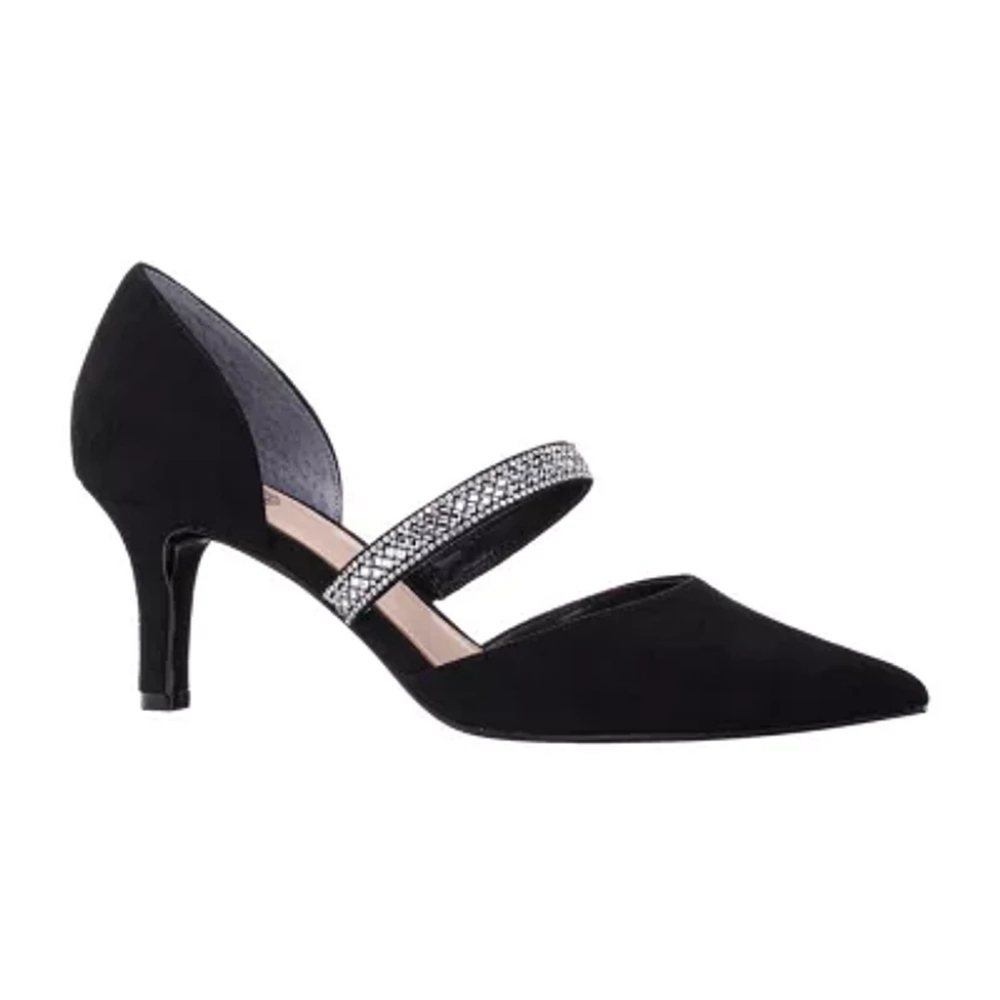 NWT Elegant Black Heels w/Rhinestone Strap 11 Firm Price